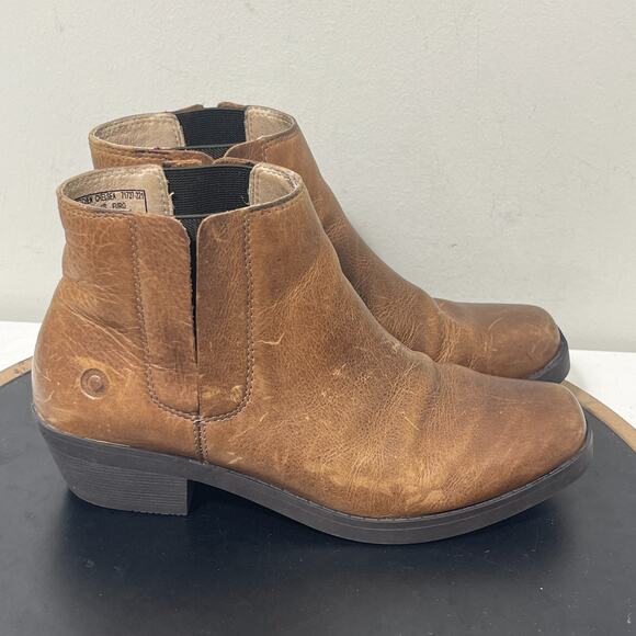 BOGS Gretchen Chelsea Boots Women 8 Brown Leather Waterproof Ankle Booties‎ - Picture 1 of 11